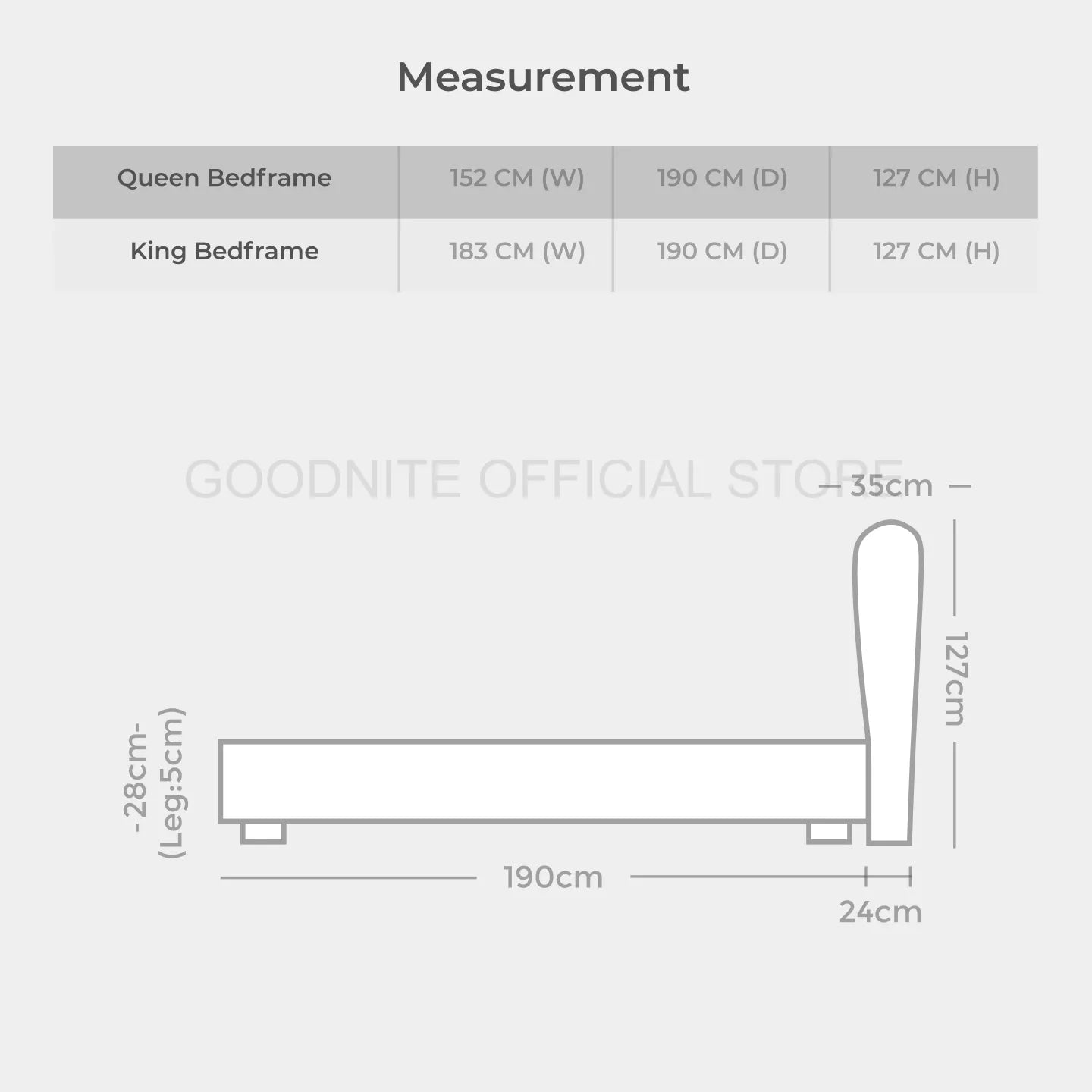 Goodnite CS8866 Bedframe (Queen/ King)