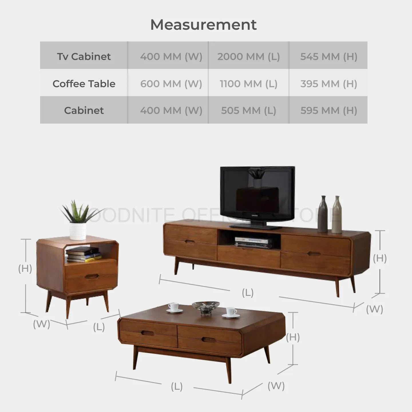 Goodnite Living Set (997 Series), 6.5Ft TV Cabinet/ Coffee Table/ Dining Cabinet/ Side Table/ Small Display Cabinet
