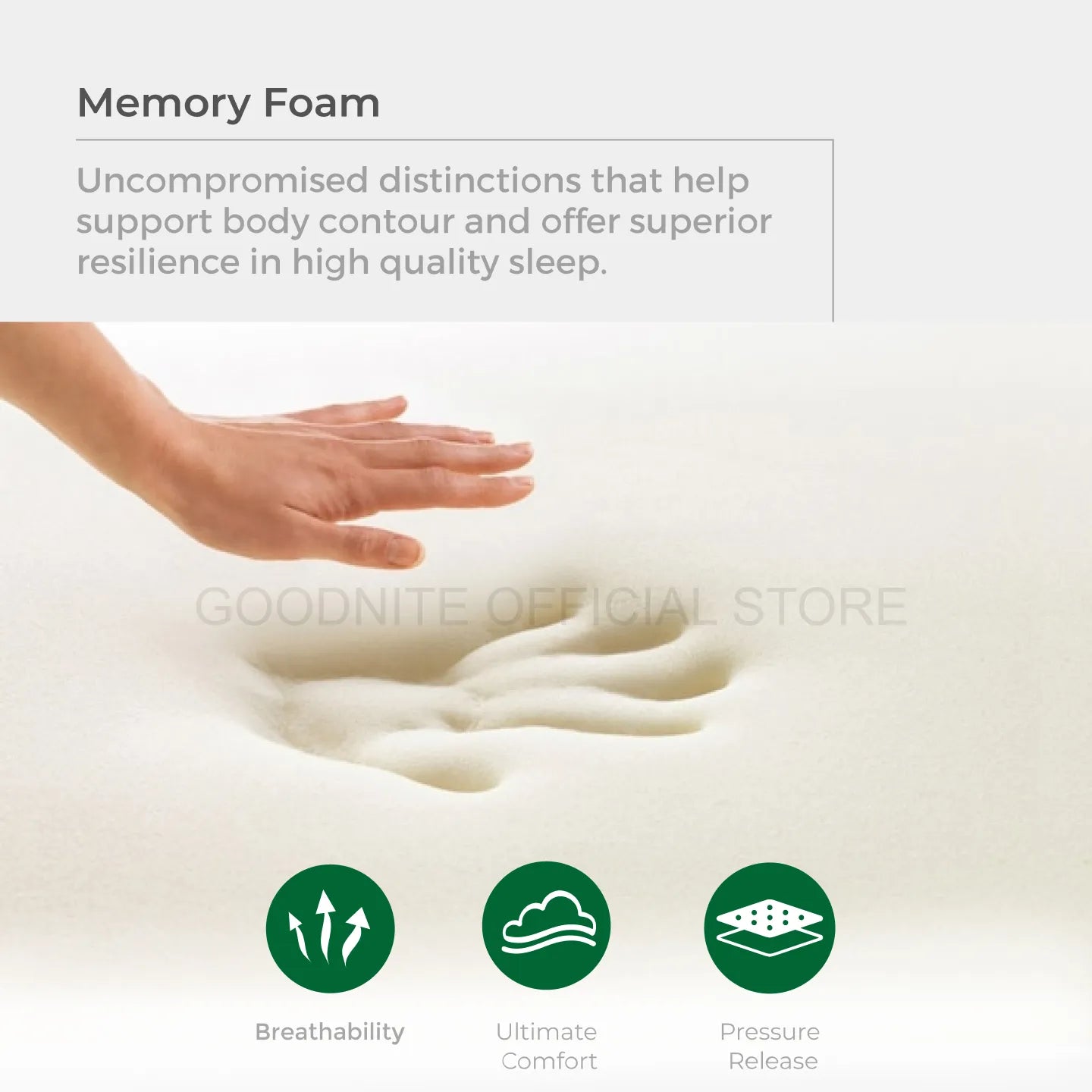 Goodnite Statfree® Memofoam Pillow (Premium Memory Foam)