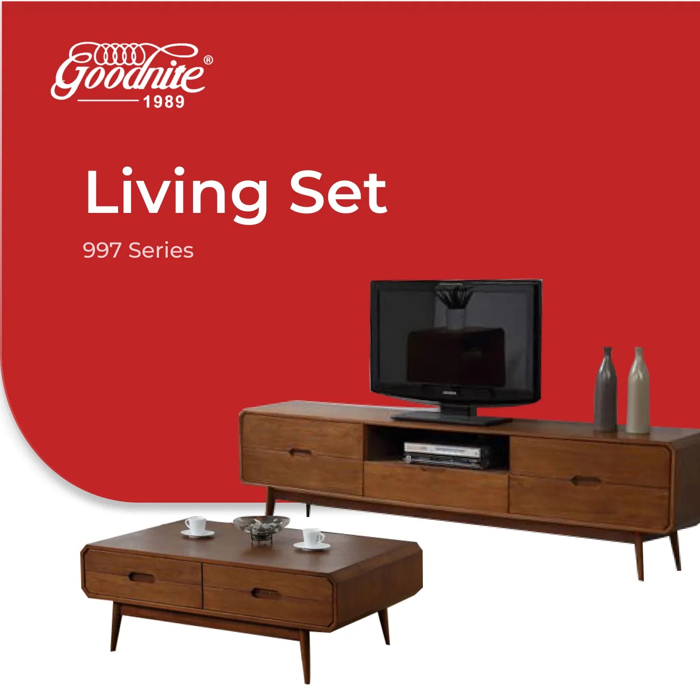Goodnite Living Set (997 Series), 6.5Ft TV Cabinet/ Coffee Table/ Dining Cabinet/ Side Table/ Small Display Cabinet