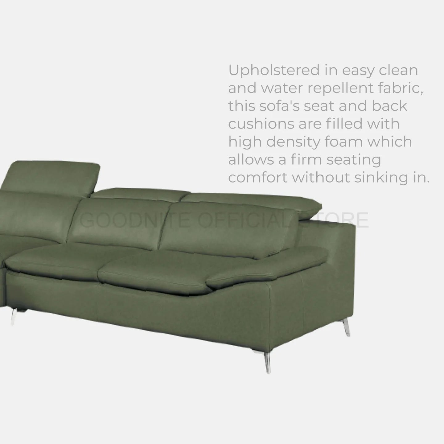 Goodnite Fabric L-Shape Sofa (8508L), 10 Years Warranty
