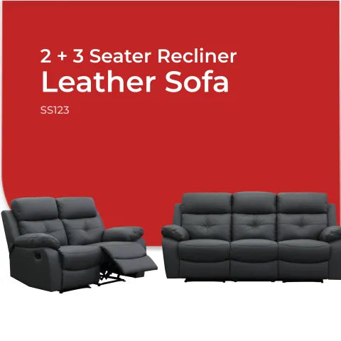 Goodnite Half Leather Recliner Sofa (CCNI 1266), 1 Seater Recliner/ 2 Seater Recliner/ 3 Seater Recliner/ 2+3 Seater Recliner, 3 Years Warranty
