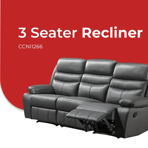 Goodnite Half Leather Recliner Sofa (CCNI 1266), 1 Seater Recliner/ 2 Seater Recliner/ 3 Seater Recliner/ 2+3 Seater Recliner, 3 Years Warranty