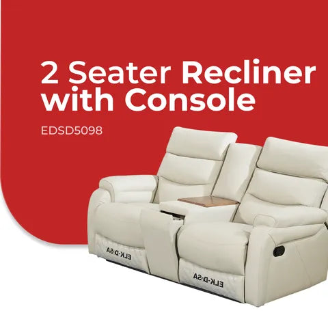 Goodnite Half Leather Recliner Sofa (EDSD5098), 1 Seater Recliner/ 2 Seater Recliner with Console/ 3 Seater Recliner/ 2+3 Seater Recliner, 5 Years Warranty