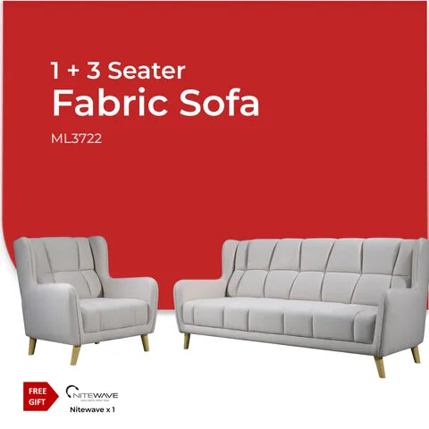 Goodnite Fabric Sofa (ML3722), 1 Seater/ 2 Seater/ 3 Seater/ 1+3 Seater, 5 Years Warranty