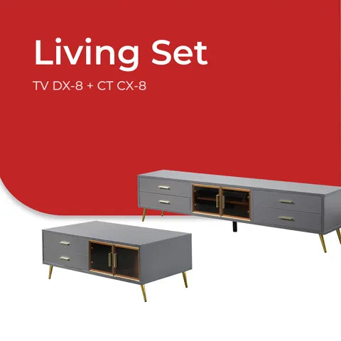 Goodnite Living Set, 6Ft TV Cabinet + Coffee Table