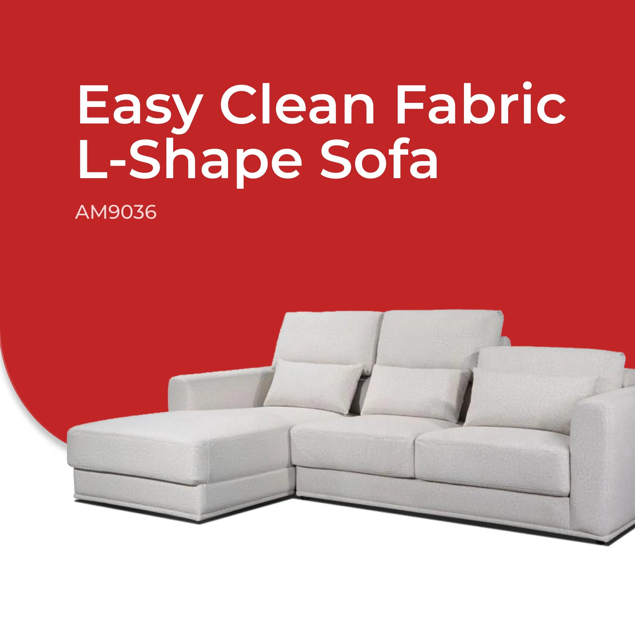 Goodnite Fabric Sofa (AM903630"), L-Shape/ 1 Seater/ 2 Seater/ 3 Seater/ 5 Years Warranty