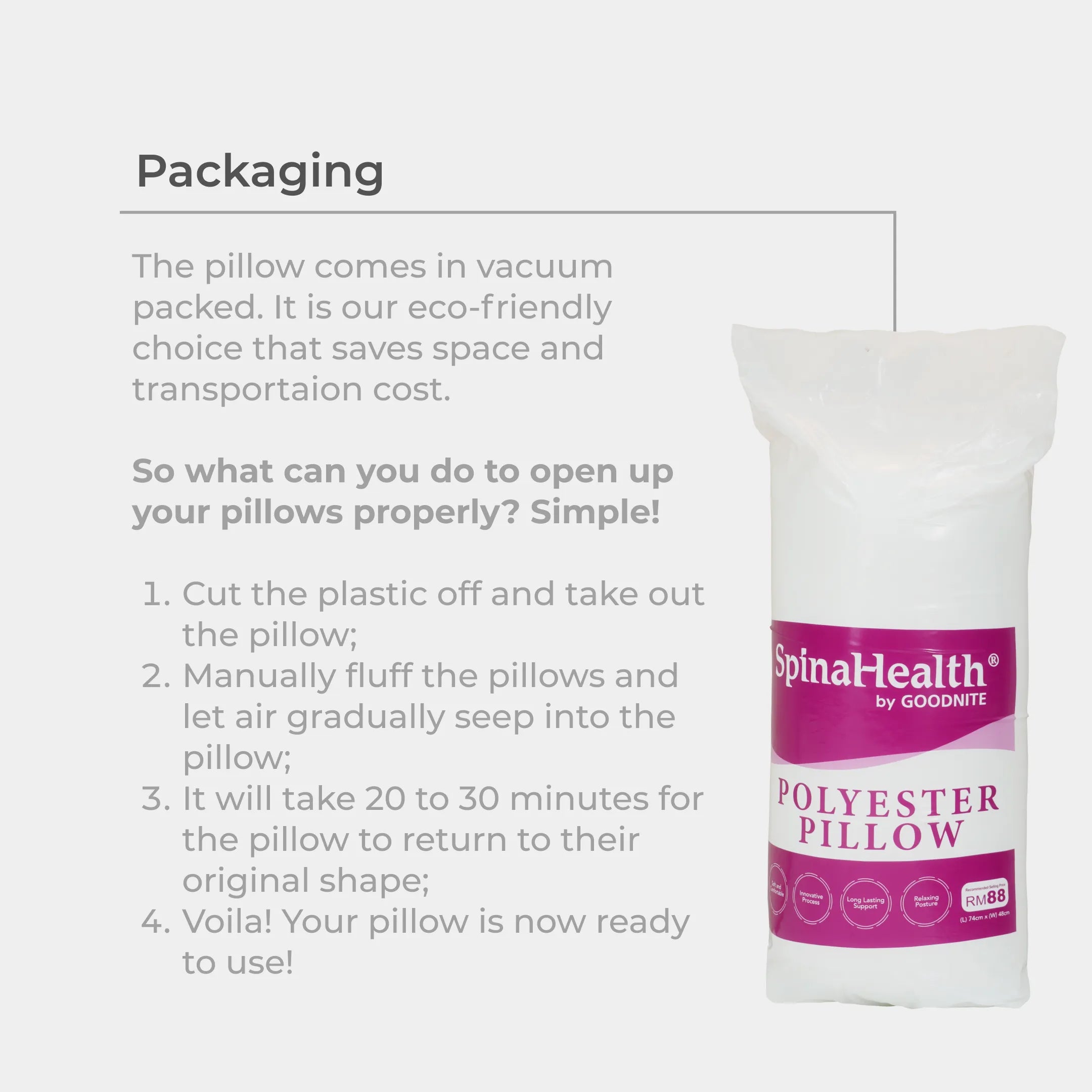 SpinaHealth Polyester Compress Pillow (Soft)