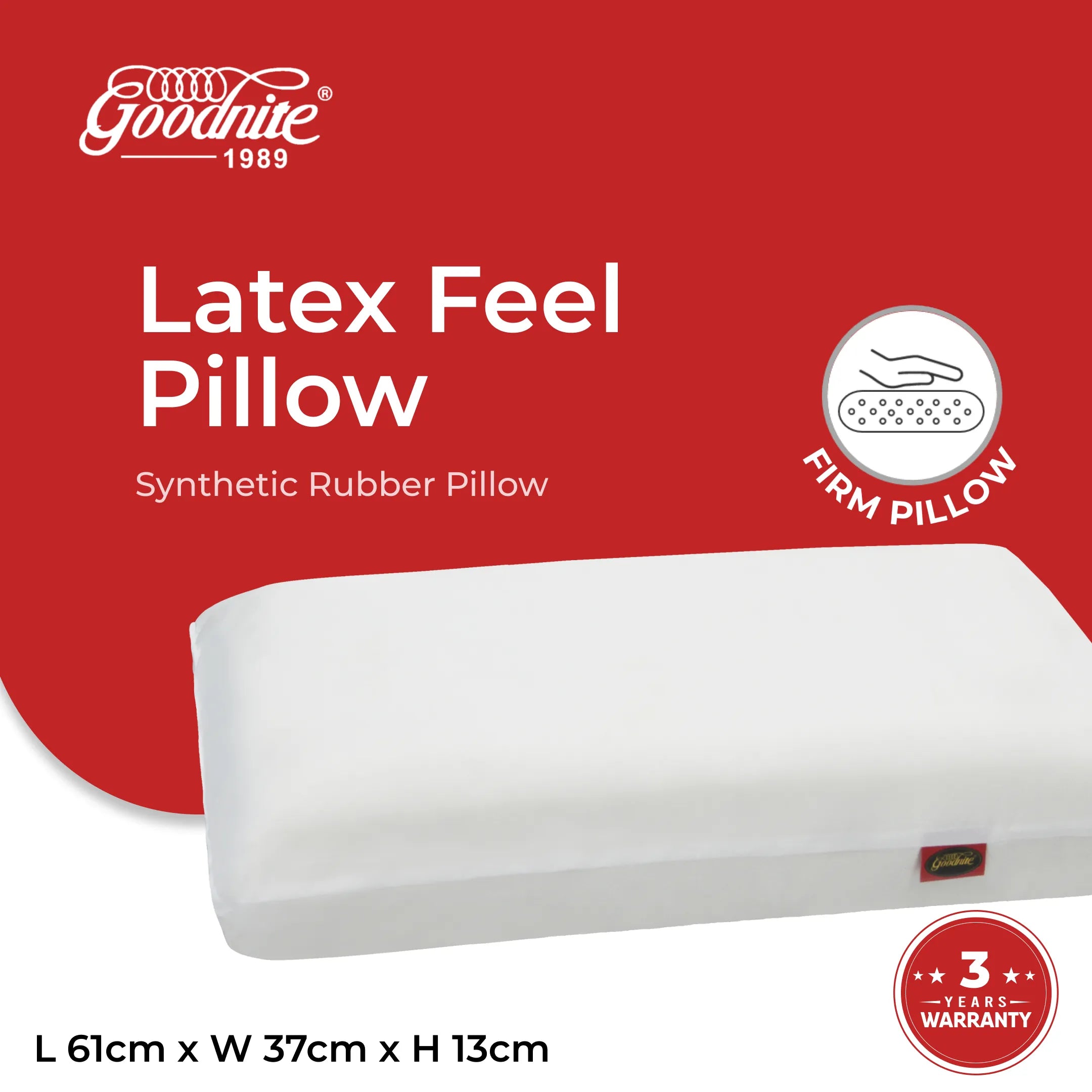 Goodnite Synthetic Rubber Pillow (Firm)