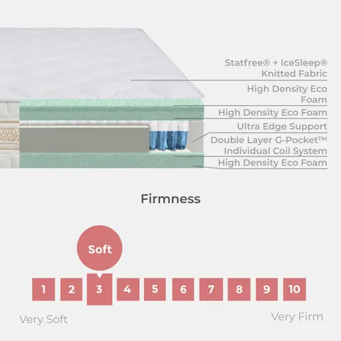 Goodnite Regal Empire Dual Layer Pocket Spring Mattress (12.5 Inch) with with Single/ Super Single/ Queen/ King