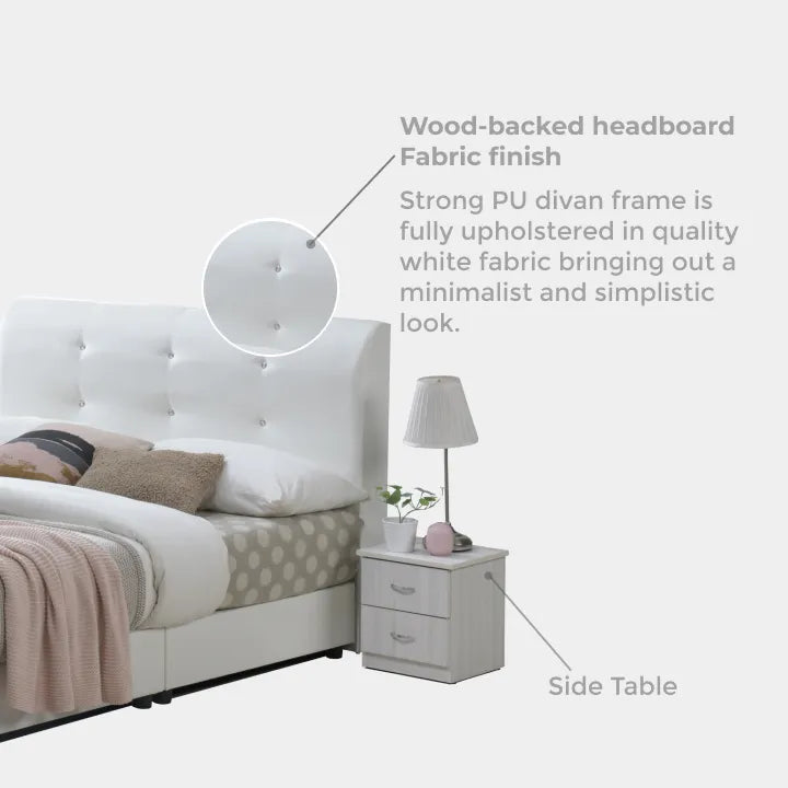 Goodnite Queen/ King Bedroom Set, Bedframe + Wardrobe + Dresser + Side Table (YXE377)