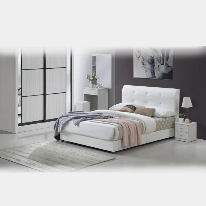 Goodnite Queen/ King Bedroom Set, Bedframe + Wardrobe + Dresser + Side Table (YXE377)