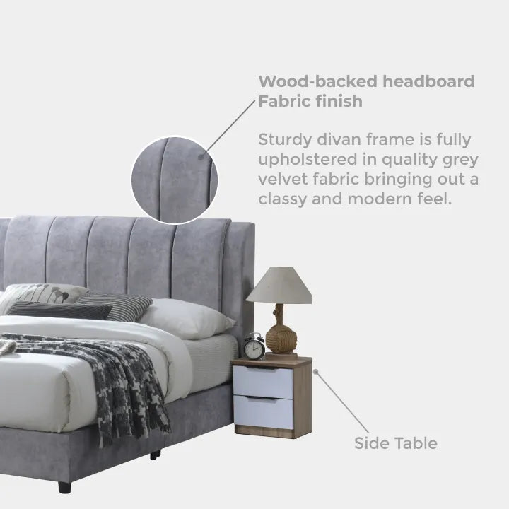 Goodnite Queen/ King Bedroom Set, Bedframe + Wardrobe + Dresser + Side Table (YXE577)