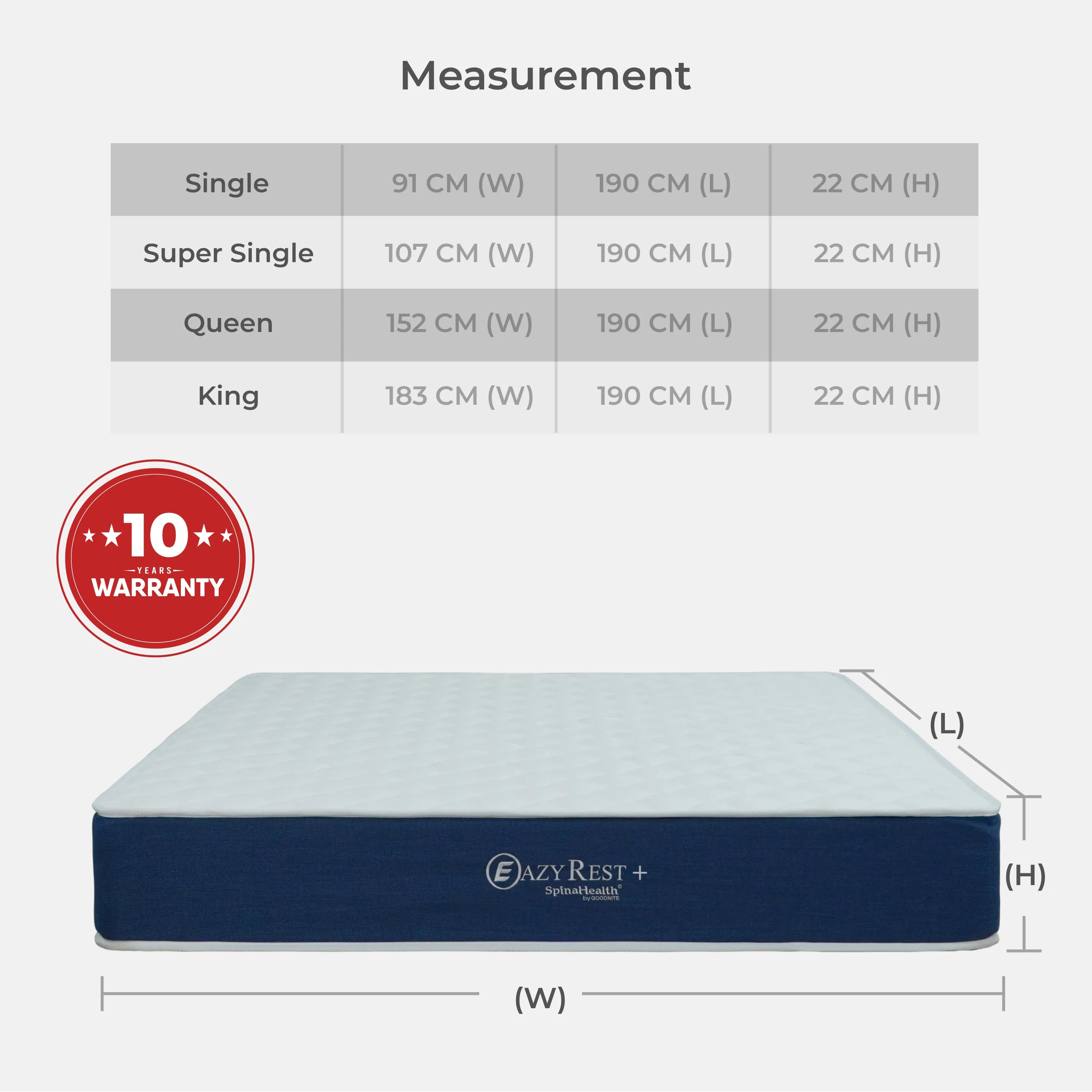 Goodnite Eazy Rest Compress Premier Density Foam Mattress (9 Inch) with Single/ Super Single/ Queen/ King