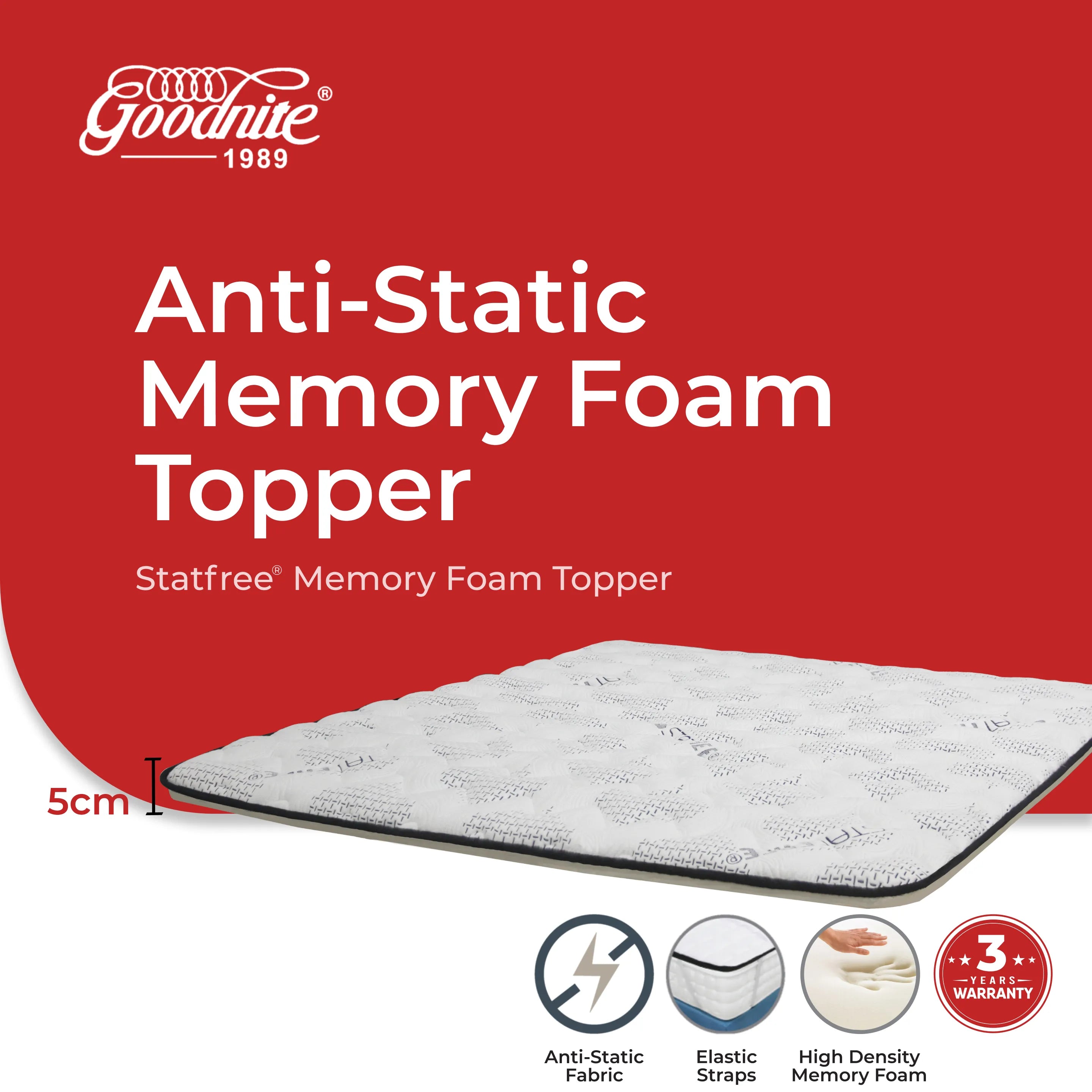 Goodnite Statfree® Memory Foam Topper (Queen/ King)