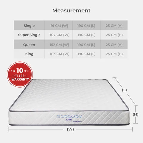 Goodnite Goodjoy Lite 7 Turn Posture Spring Mattress (8.5 Inch) with Single/ Super Single/ Queen/ King