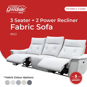 Goodnite Recliner Sofa (8822), 1 Seater Recliner/ 2 Seater Recliner / 3 Seater Recliner/ 3 Seater +2 Power Recyliner, 5 Years Warranty