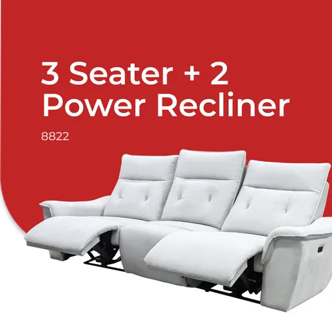 Goodnite Recliner Sofa (8822), 1 Seater Recliner/ 2 Seater Recliner / 3 Seater Recliner/ 3 Seater +2 Power Recyliner, 5 Years Warranty