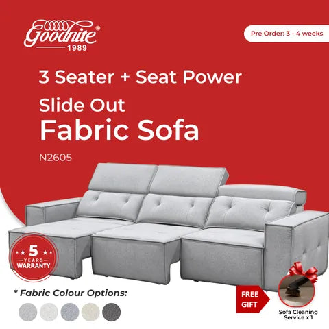 Goodnite Seat Power Slide Out Sofa (N2605), 5 Years Warranty