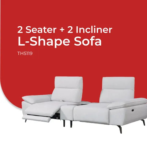Goodnite 2 Seater + 2 Incliner Sofa (TH5119 30"), 5 Years Warranty