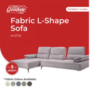 Goodnite Fabric L-Shape Sofa (ML3733), 5 Years Warranty