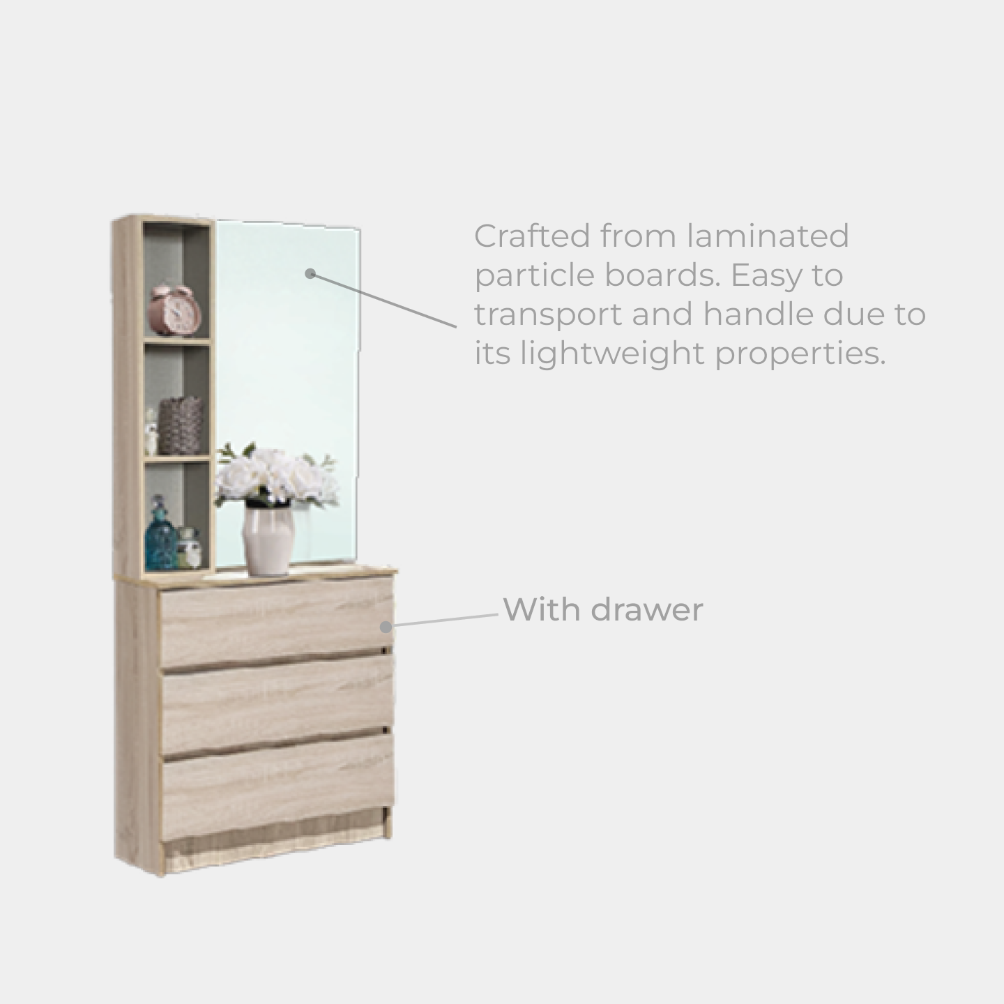 Goodnite Queen/ King Bedroom Set, Bedframe + Wardrobe + Dresser + Side Table (BPO-750)
