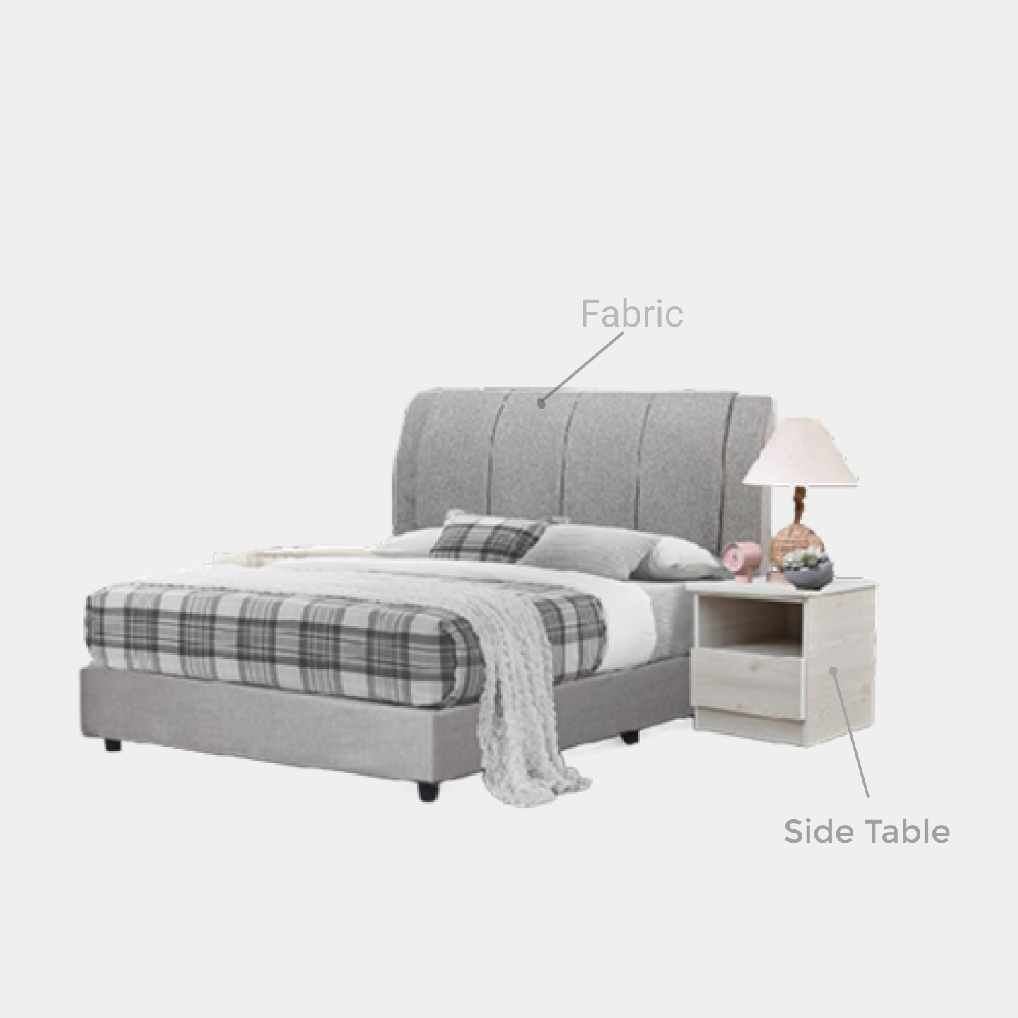 Goodnite Queen/ King Bedroom Set, Bedframe + Wardrobe + Dresser + Side Table (BPO-810-5C)