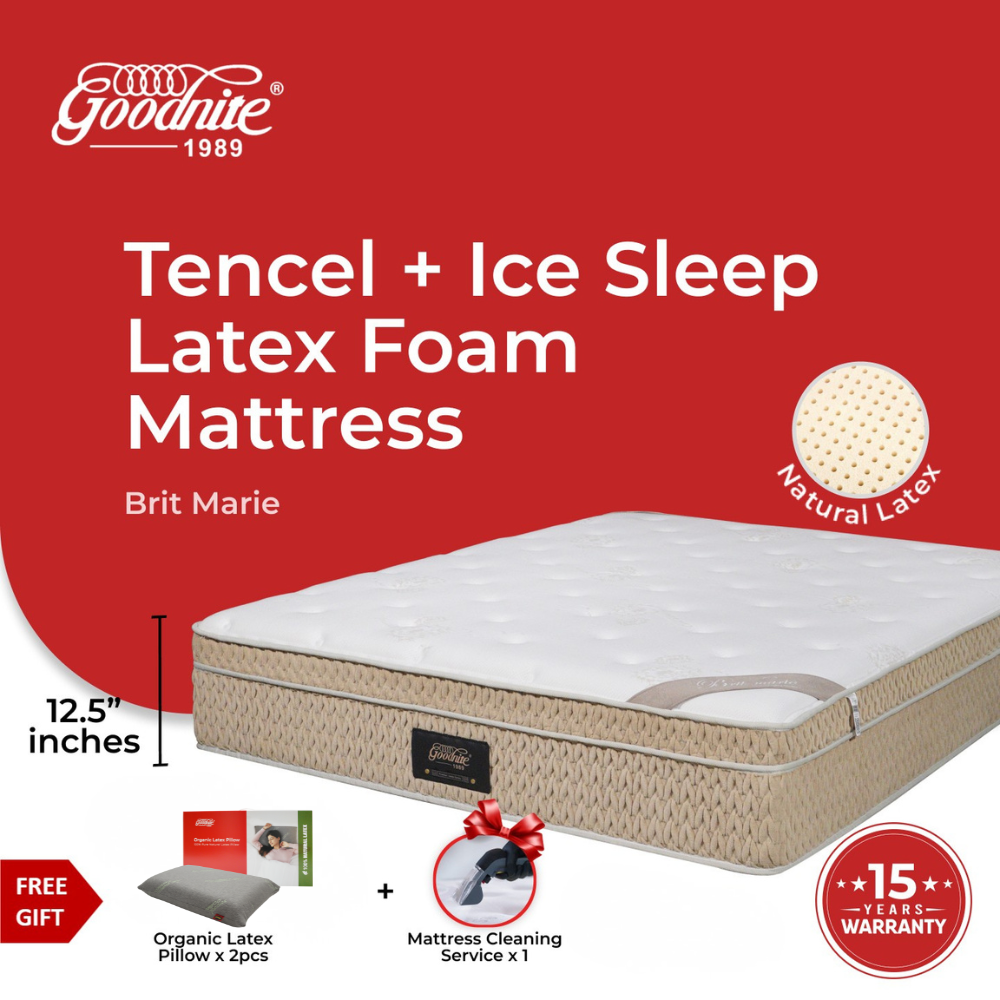 Goodnite Brit-Marie Natural Latex Foam Mattress (12.5 Inch) with Single/ Super Single/ Queen/ King