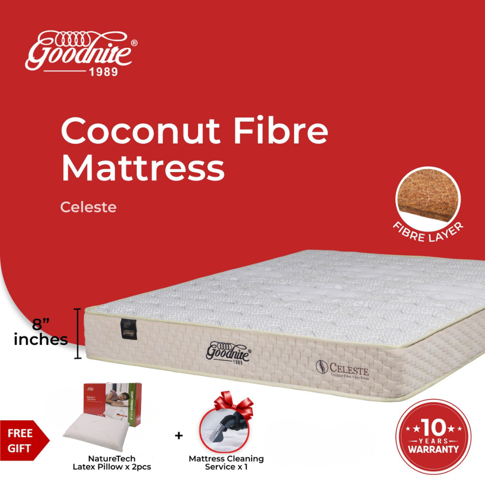 Goodnite Celeste Coconut Fibre Mattress (8 Inch) with Single/ Super Single/ Queen/ King