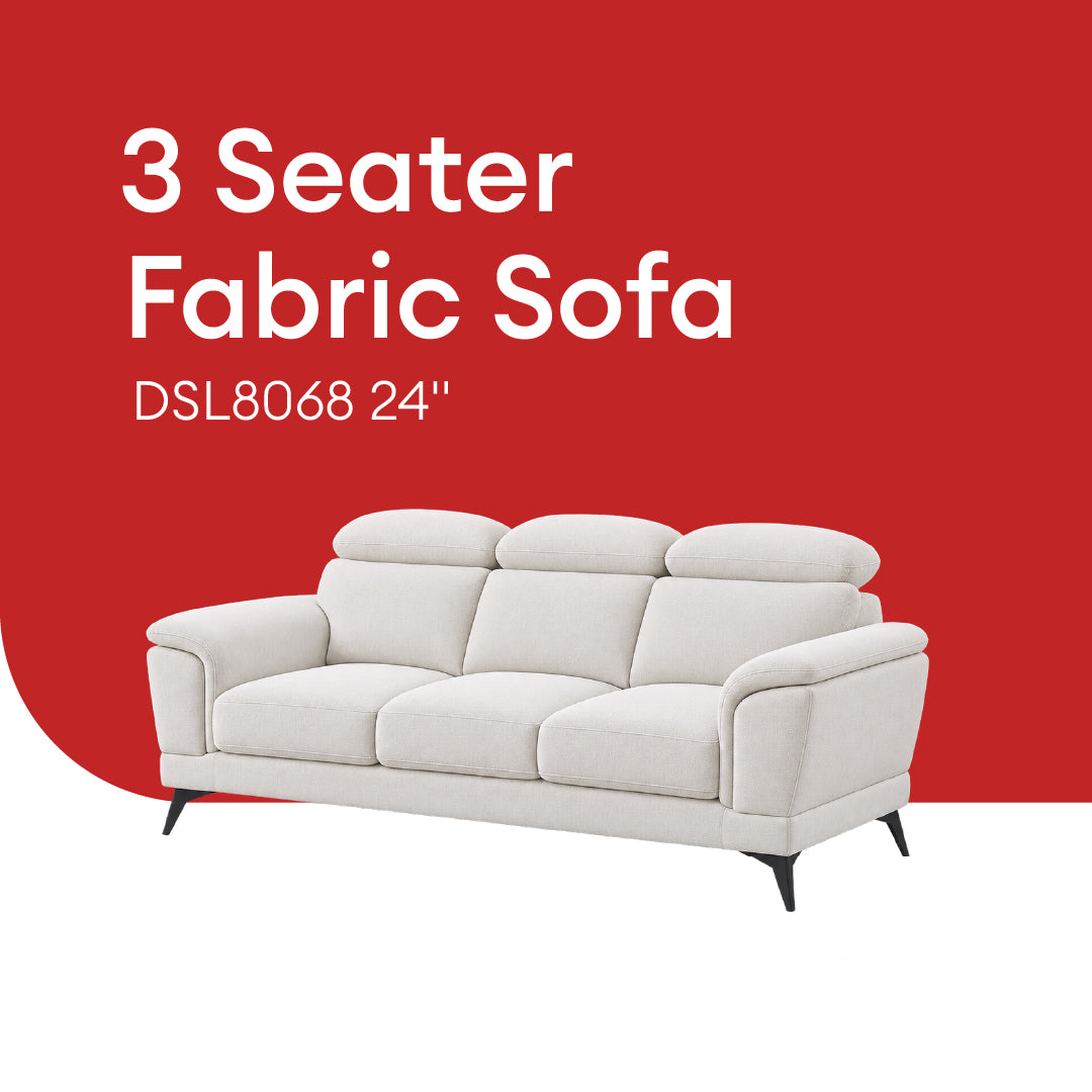 Goodnite Fabric Sofa (DSL8068), 1 Seater/ 2 Seater/ 3 Seater/ L-Shape, 5 Years Warranty