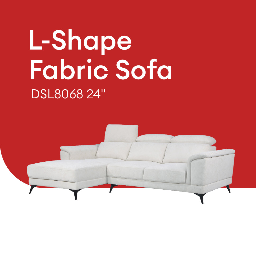 Goodnite Fabric Sofa (DSL8068), 1 Seater/ 2 Seater/ 3 Seater/ L-Shape, 5 Years Warranty