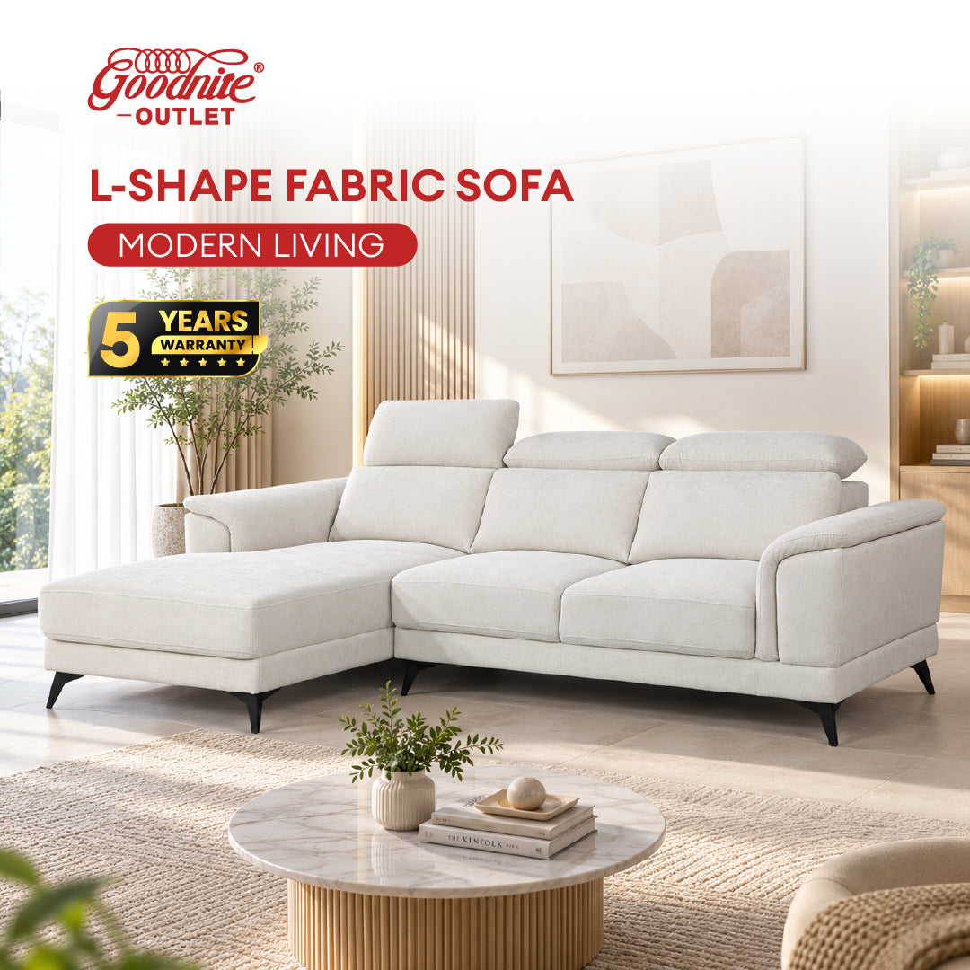 Goodnite Fabric Sofa (DSL8068), 1 Seater/ 2 Seater/ 3 Seater/ L-Shape, 5 Years Warranty