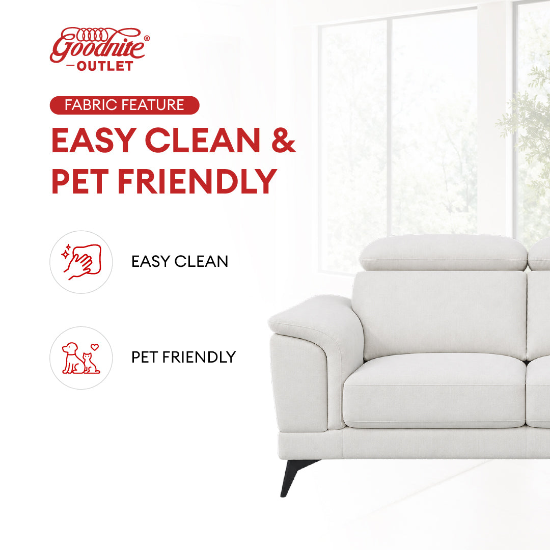 Goodnite Fabric Sofa (DSL8068), 1 Seater/ 2 Seater/ 3 Seater/ L-Shape, 5 Years Warranty