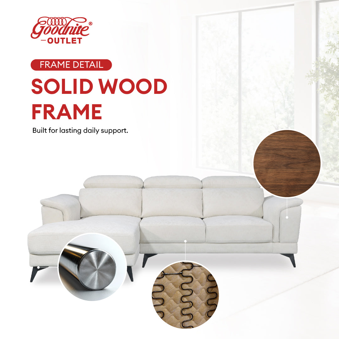 Goodnite Fabric Sofa (DSL8068), 1 Seater/ 2 Seater/ 3 Seater/ L-Shape, 5 Years Warranty