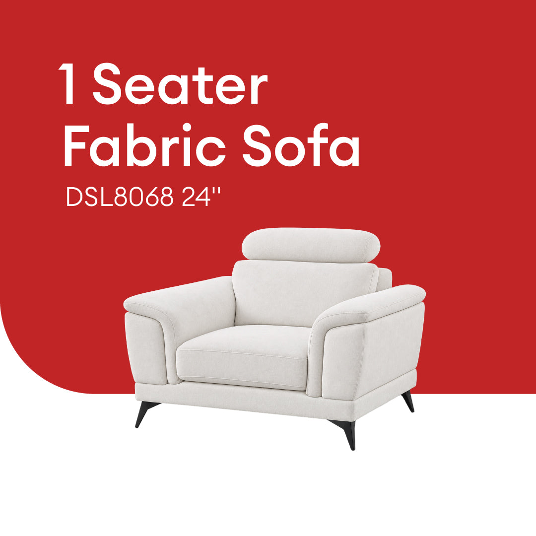 Goodnite Fabric Sofa (DSL8068), 1 Seater/ 2 Seater/ 3 Seater/ L-Shape, 5 Years Warranty