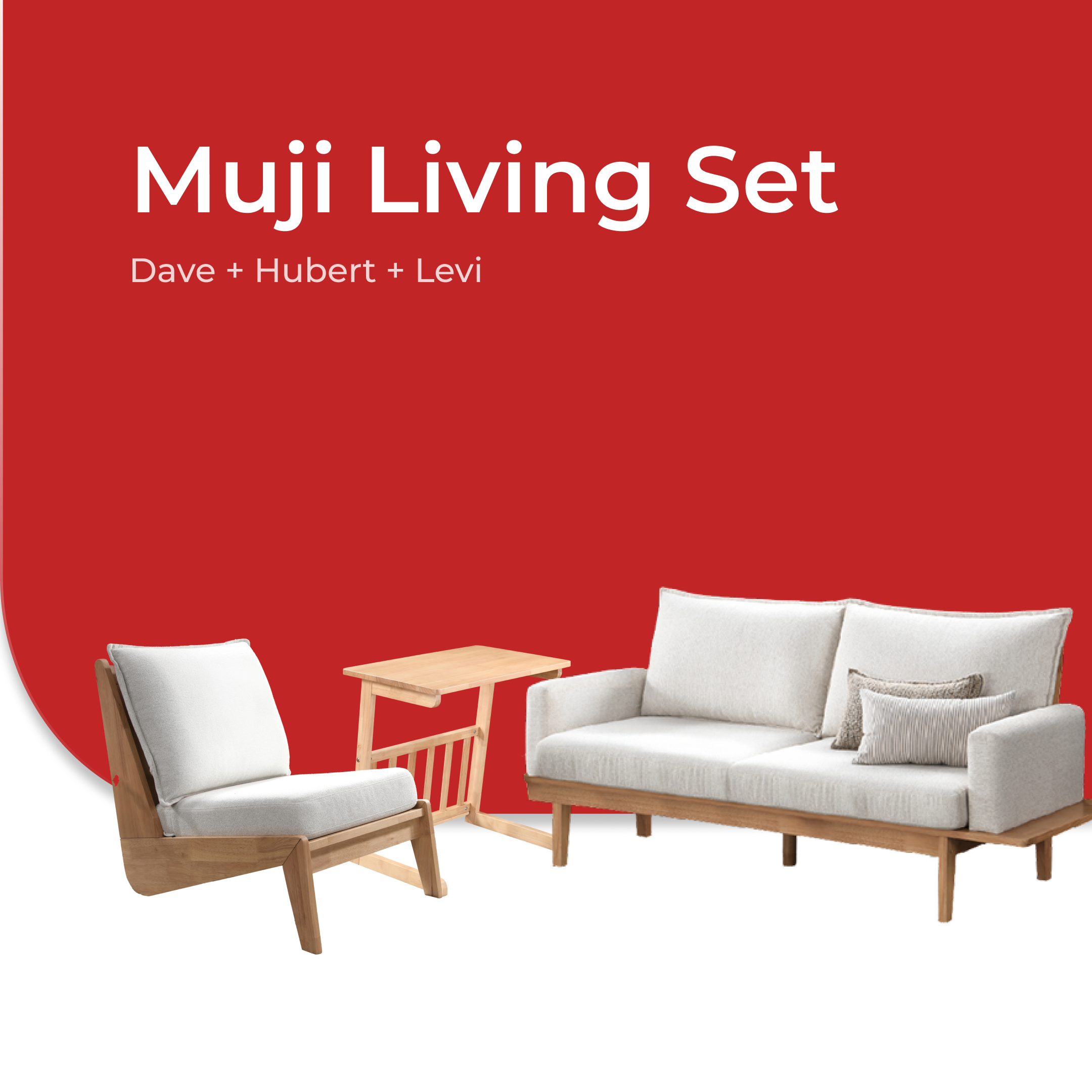 Goodnite Muji Living Set, 1 Seater/ 3 Seater/ 1+3 Seater+Side Table