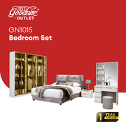 Goodnite Queen/ King Bedroom Set, Bedframe + Wardrobe + Dresser + Side Table (GN1015)