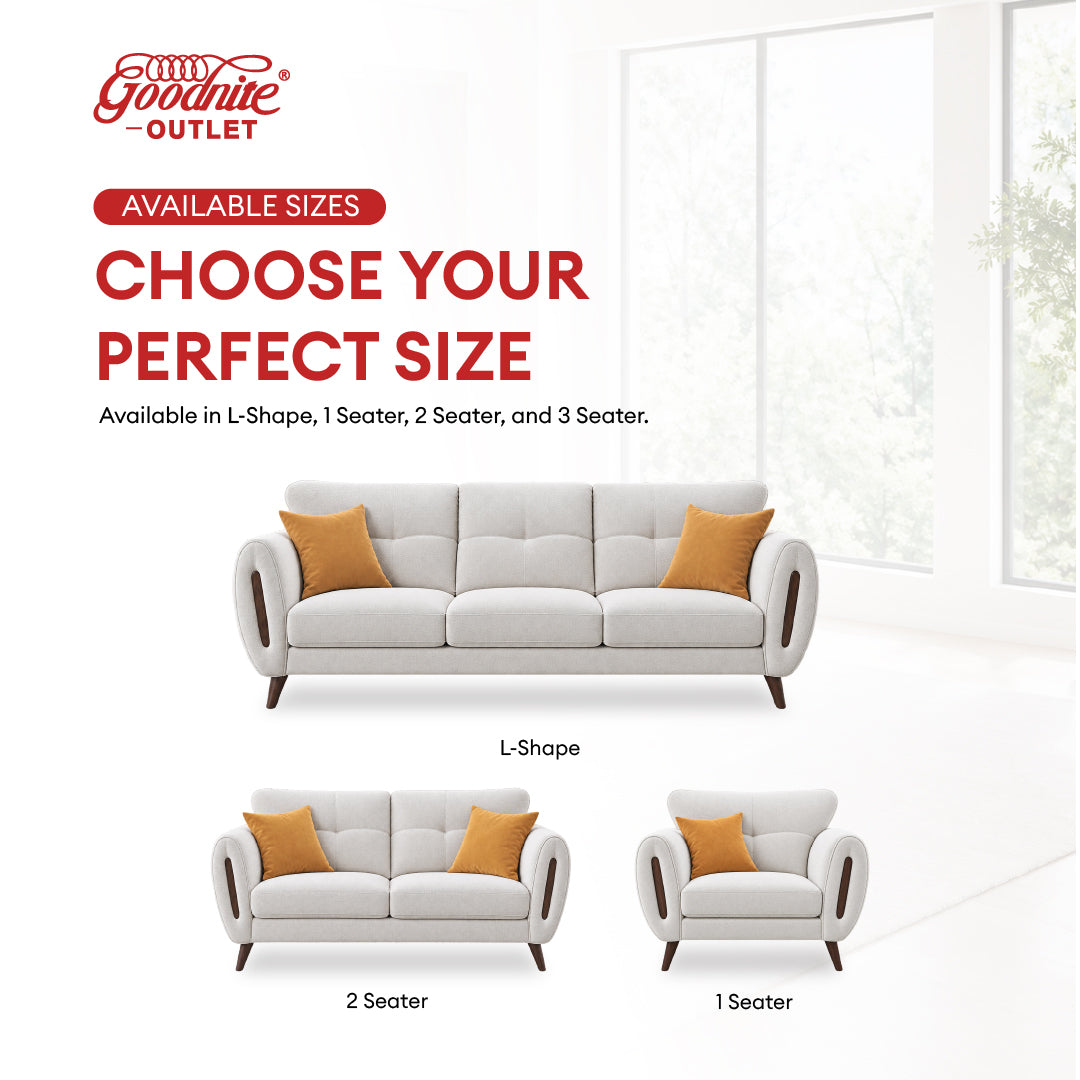 Goodnite Fabric Sofa (GN18), 1 Seater/ 2 Seater/ 3 Seater/ 2+3 Seater, 5 Years Warranty