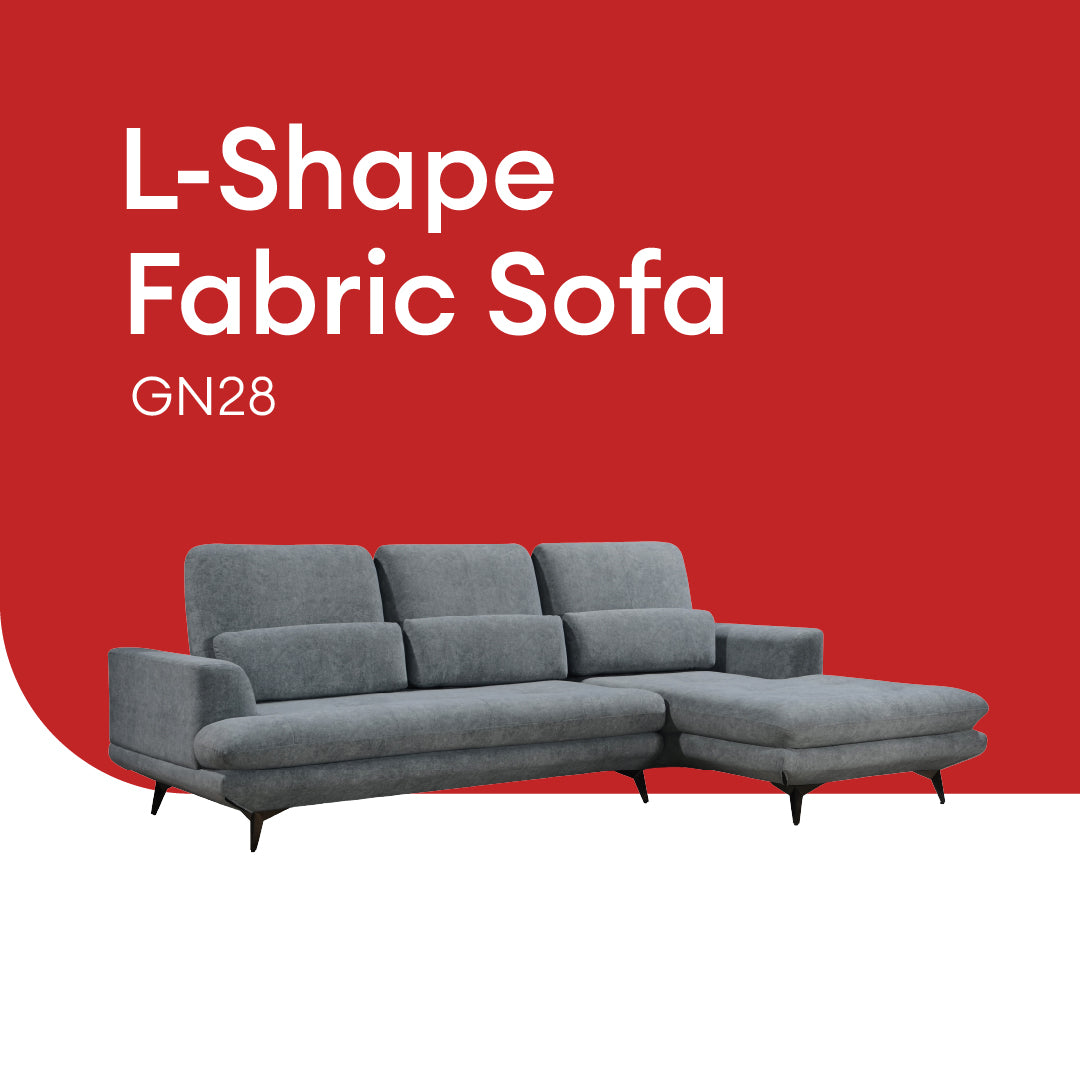 Goodnite L-Shape Fabric Sofa (GN28), 1 Seater/ 2 Seater/ 3 Seater/ L-Shape Sofa / 5 Years Warranty