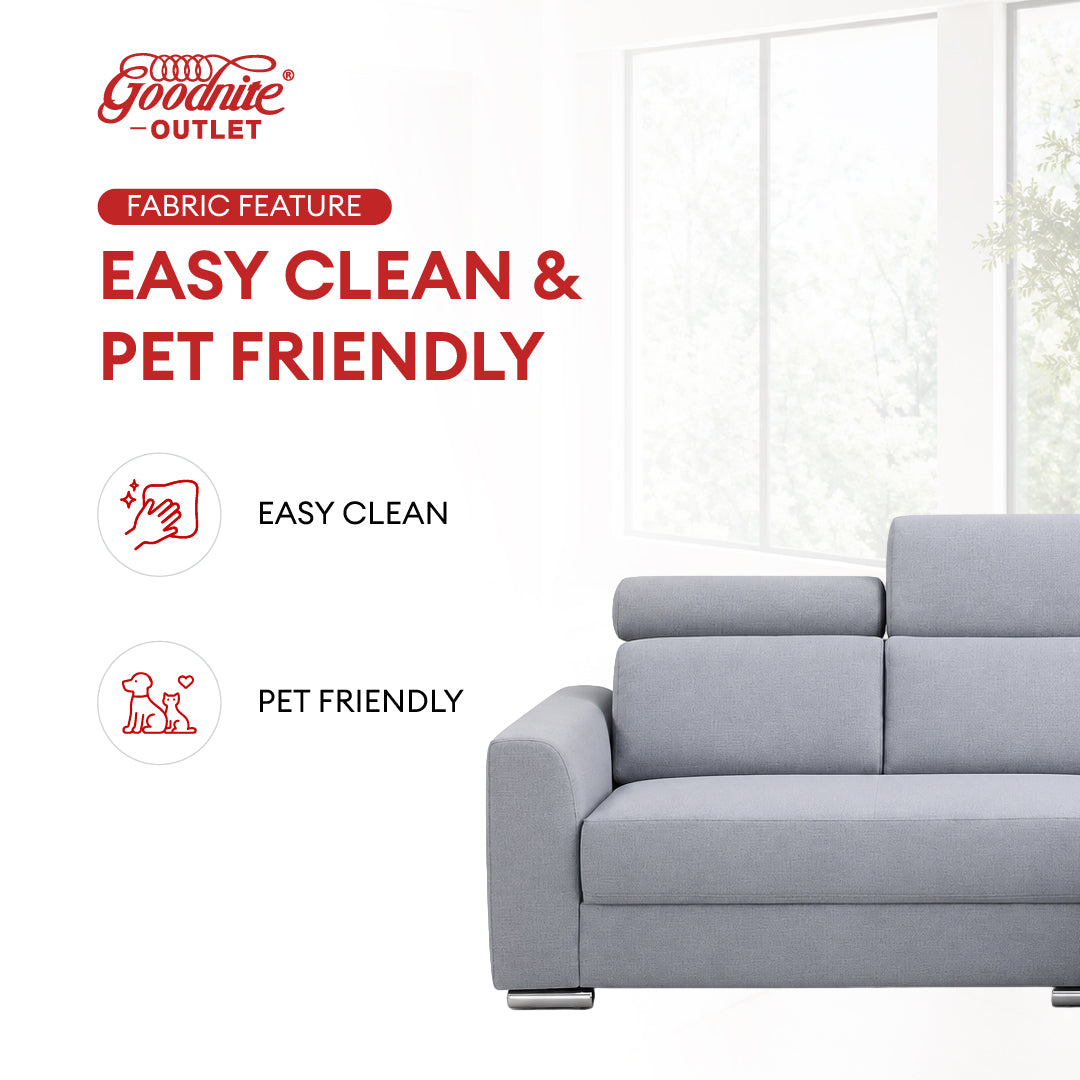 Goodnite L-Shape Fabric Sofa (GN93), 3 Years Warranty