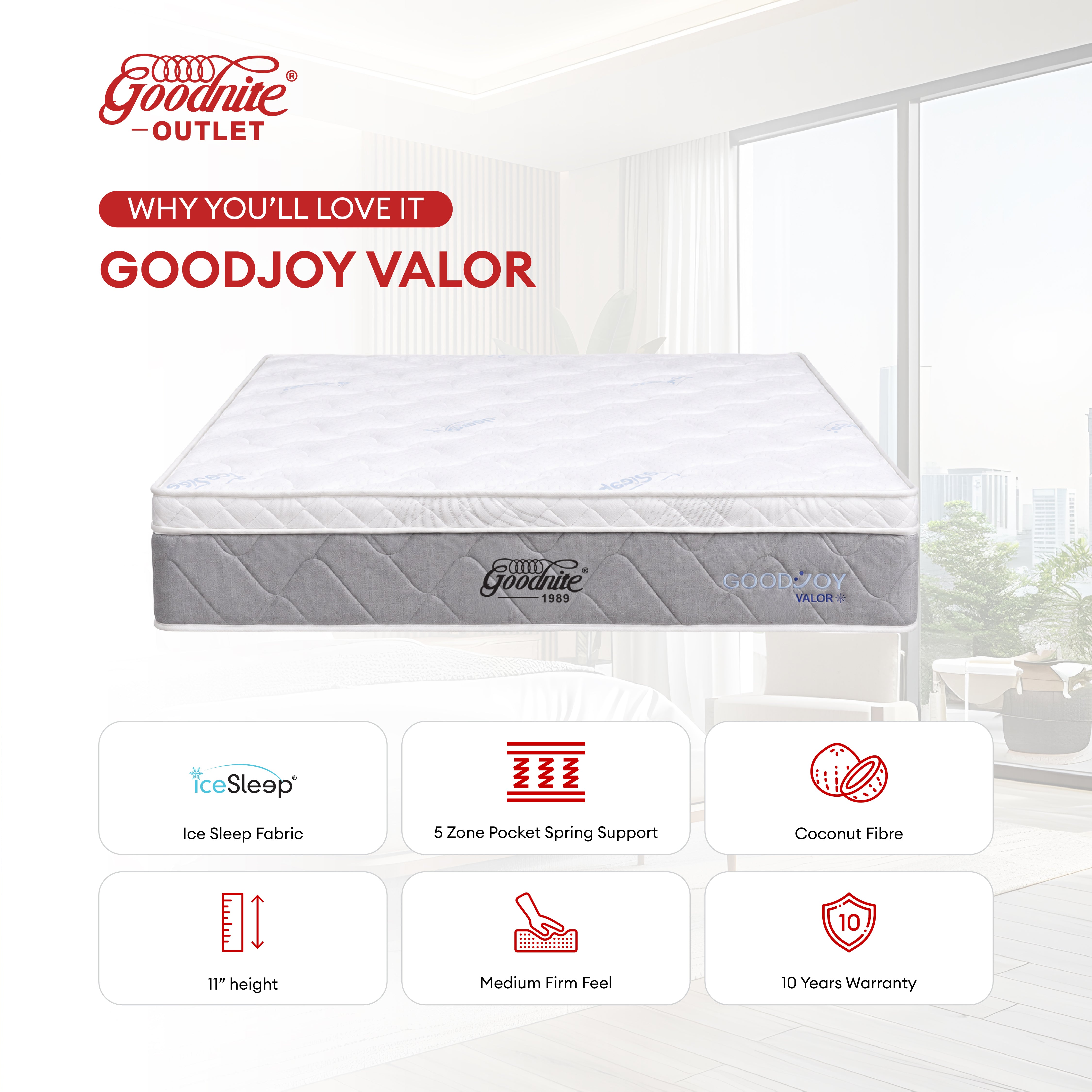 Goodnite GoodJoy Valor 5 Zone Pocket Spring Mattress (11 Inch)