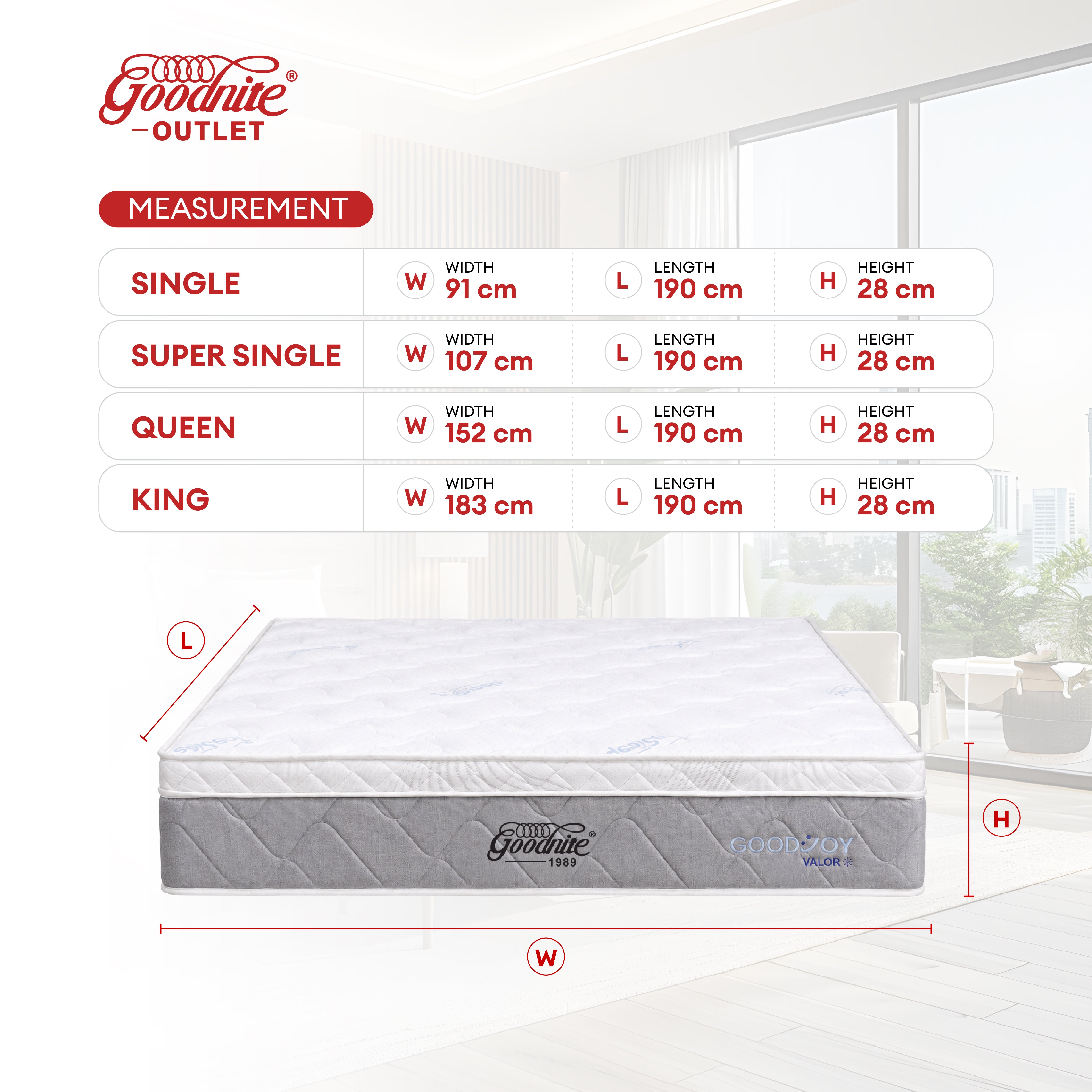Goodnite GoodJoy Valor 5 Zone Pocket Spring Mattress (11 Inch)