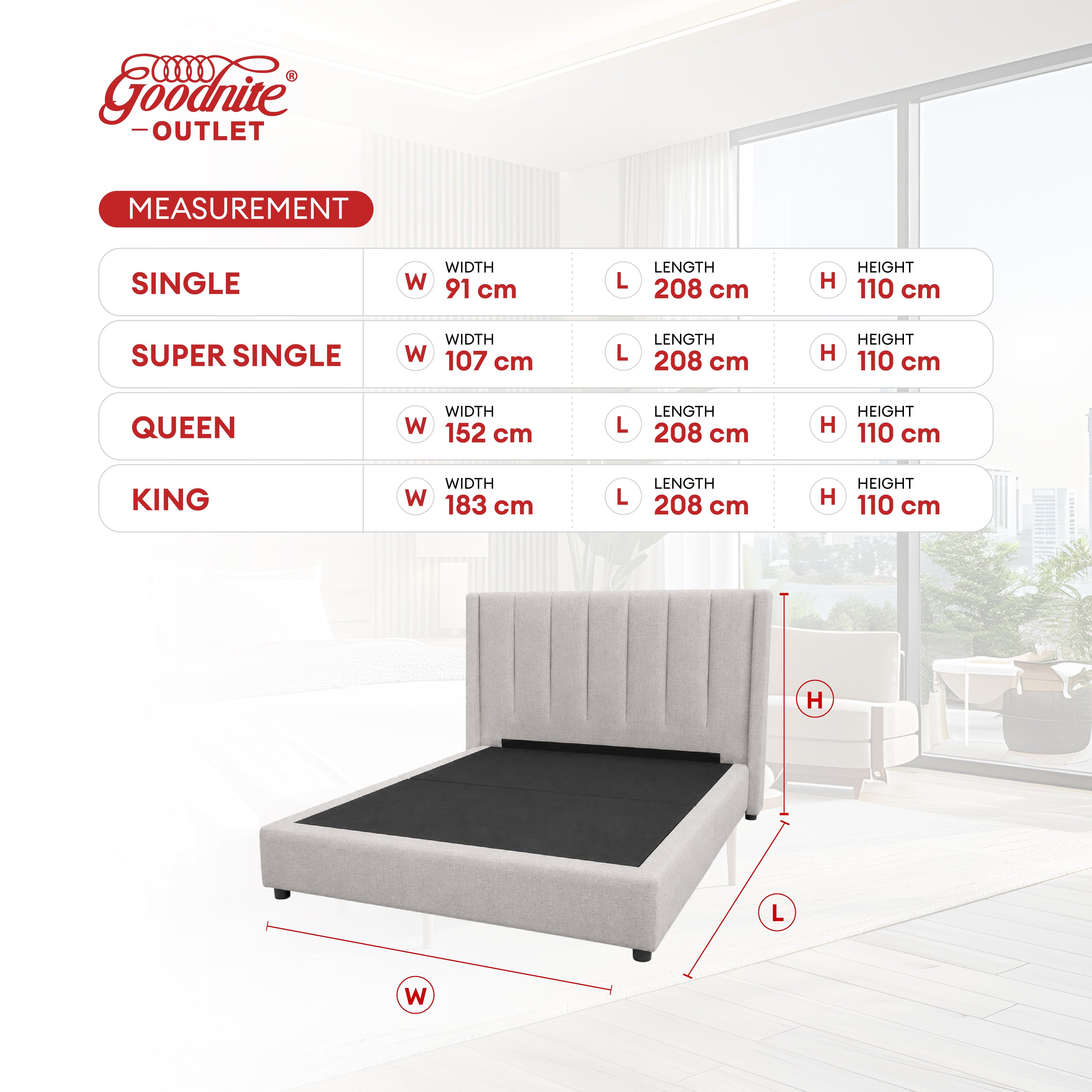 Goodnite GoodJoy Care 7 Turn Posture Spring Mattress (11 Inch) + CB003 Bedframe [Full Set]