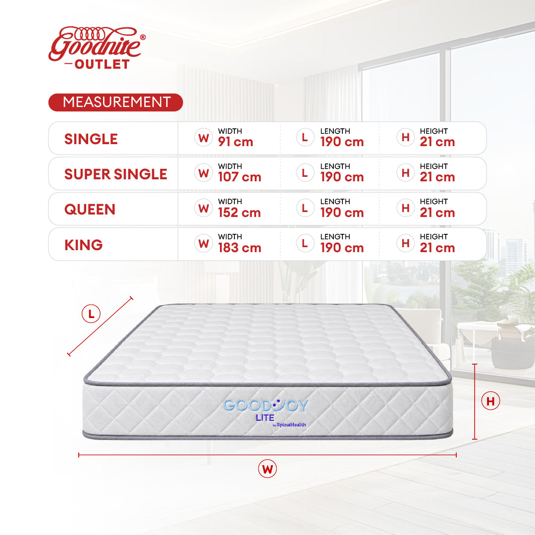 Goodnite GoodJoy Lite 7 Turn Posture Spring Mattress (8.5 Inch) + QQ Bedframe [Full Set]
