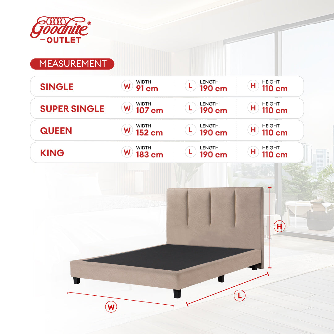 Goodnite GoodJoy Lite 7 Turn Posture Spring Mattress (8.5 Inch) + QQ Bedframe [Full Set]