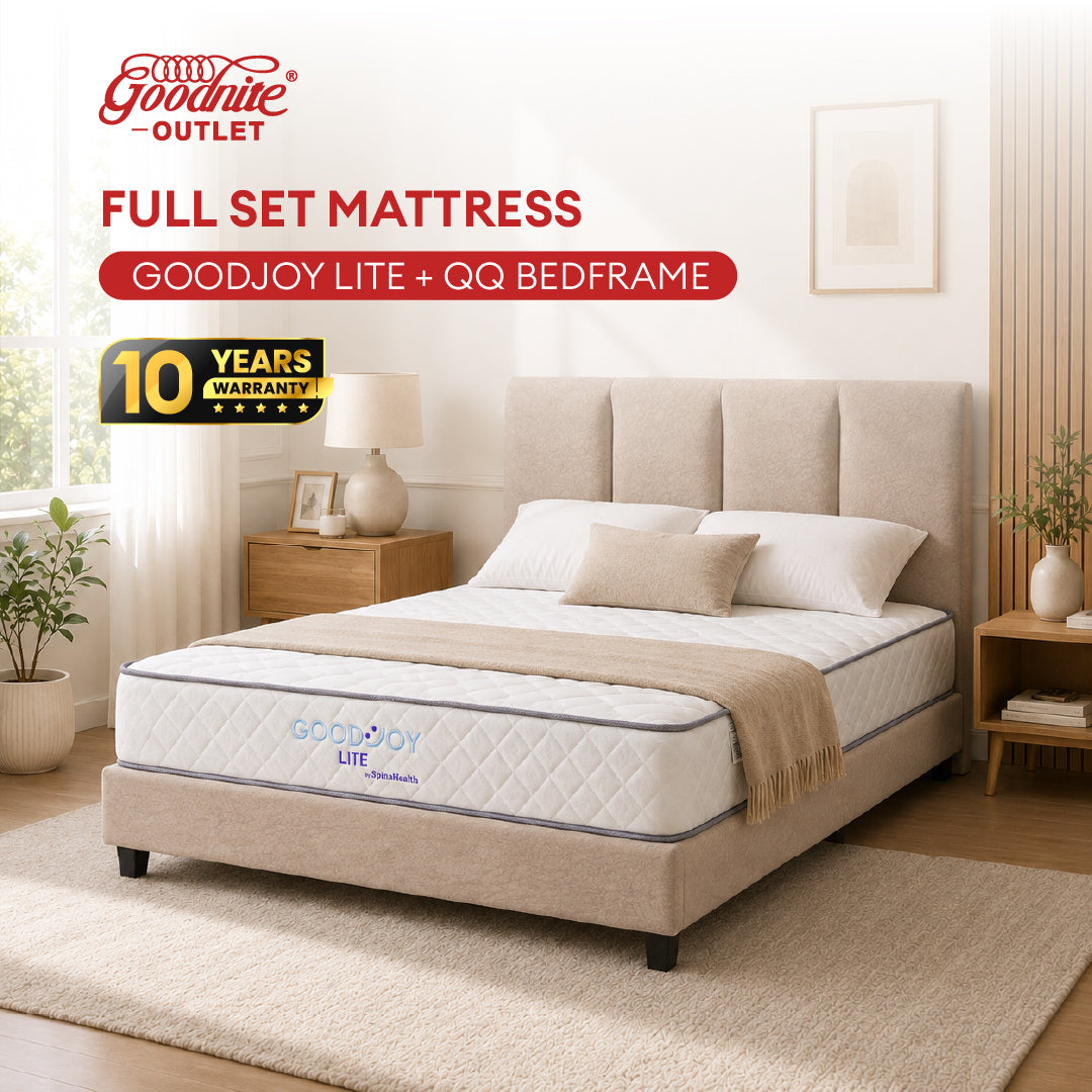 Goodnite GoodJoy Lite 7 Turn Posture Spring Mattress (8.5 Inch) + QQ Bedframe [Full Set]