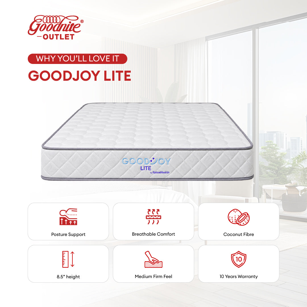 Goodnite GoodJoy Lite 7 Turn Posture Spring Mattress (8.5 Inch) + QQ Bedframe [Full Set]