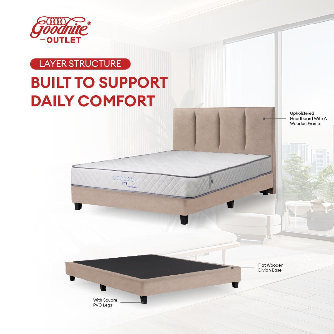Goodnite GoodJoy Lite 7 Turn Posture Spring Mattress (8.5 Inch) + QQ Bedframe [Full Set]