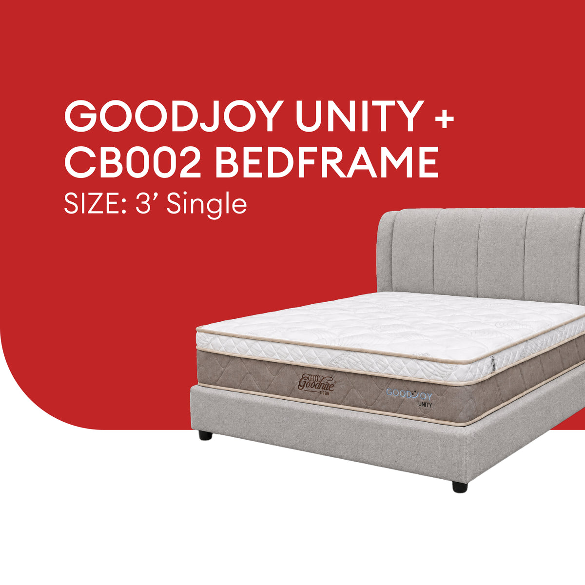 Goodnite GoodJoy Unity 5 Zone Pocket Spring Mattress (11 Inch) + CB002 Bedframe [Full Set]