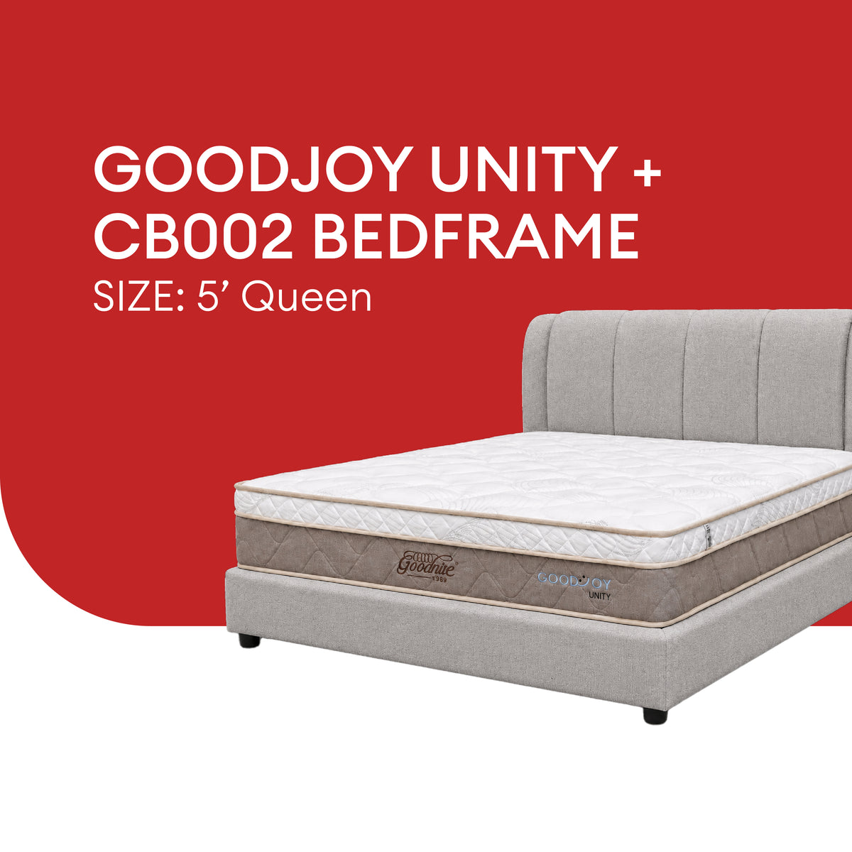 Goodnite GoodJoy Unity 5 Zone Pocket Spring Mattress (11 Inch) + CB002 Bedframe [Full Set]